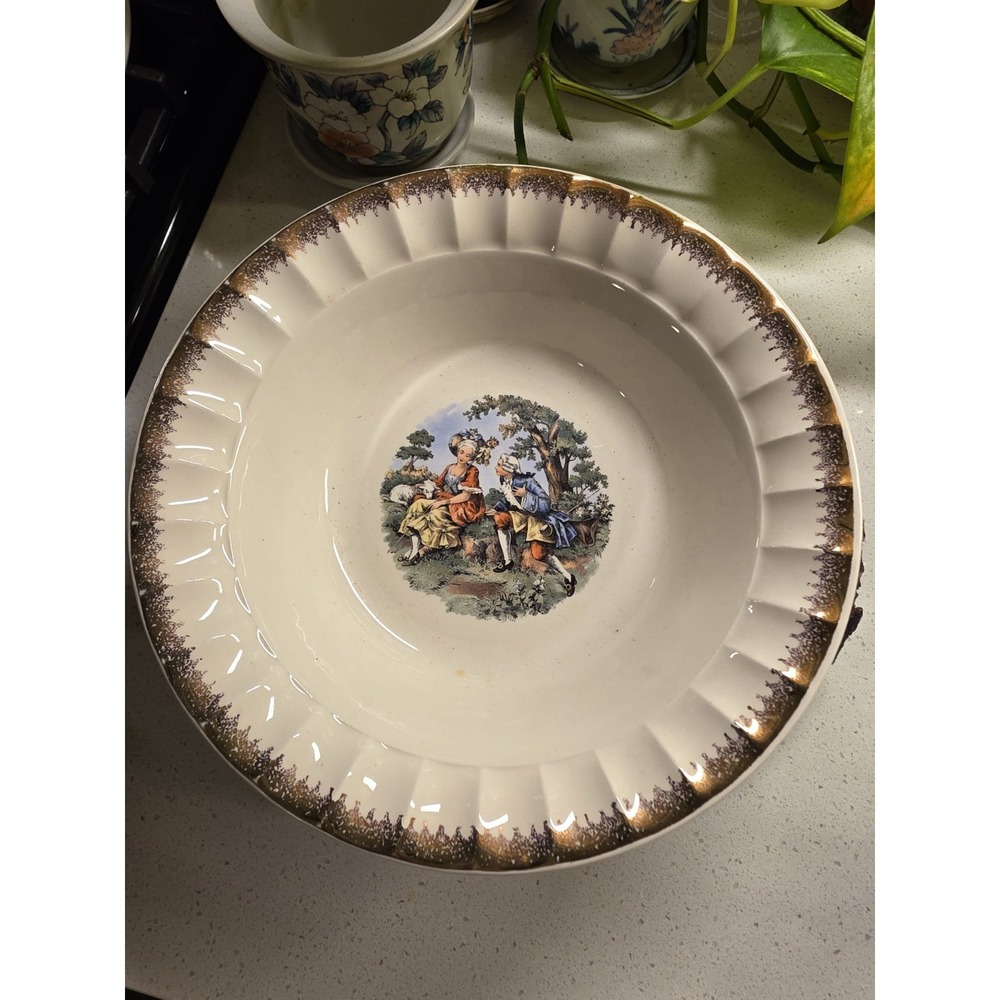 Colonial Couple‎ Gold Rim Cronin China 9" Vegetable Bowl